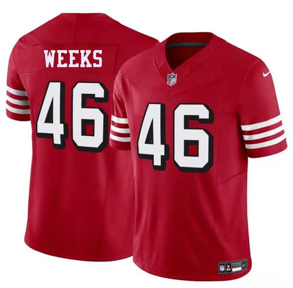 Men & Women & Youth San Francisco 49ers #46 Jon Weeks New Red 2025 F.U.S.E. Vapor Untouchable Limited Stitched Jersey